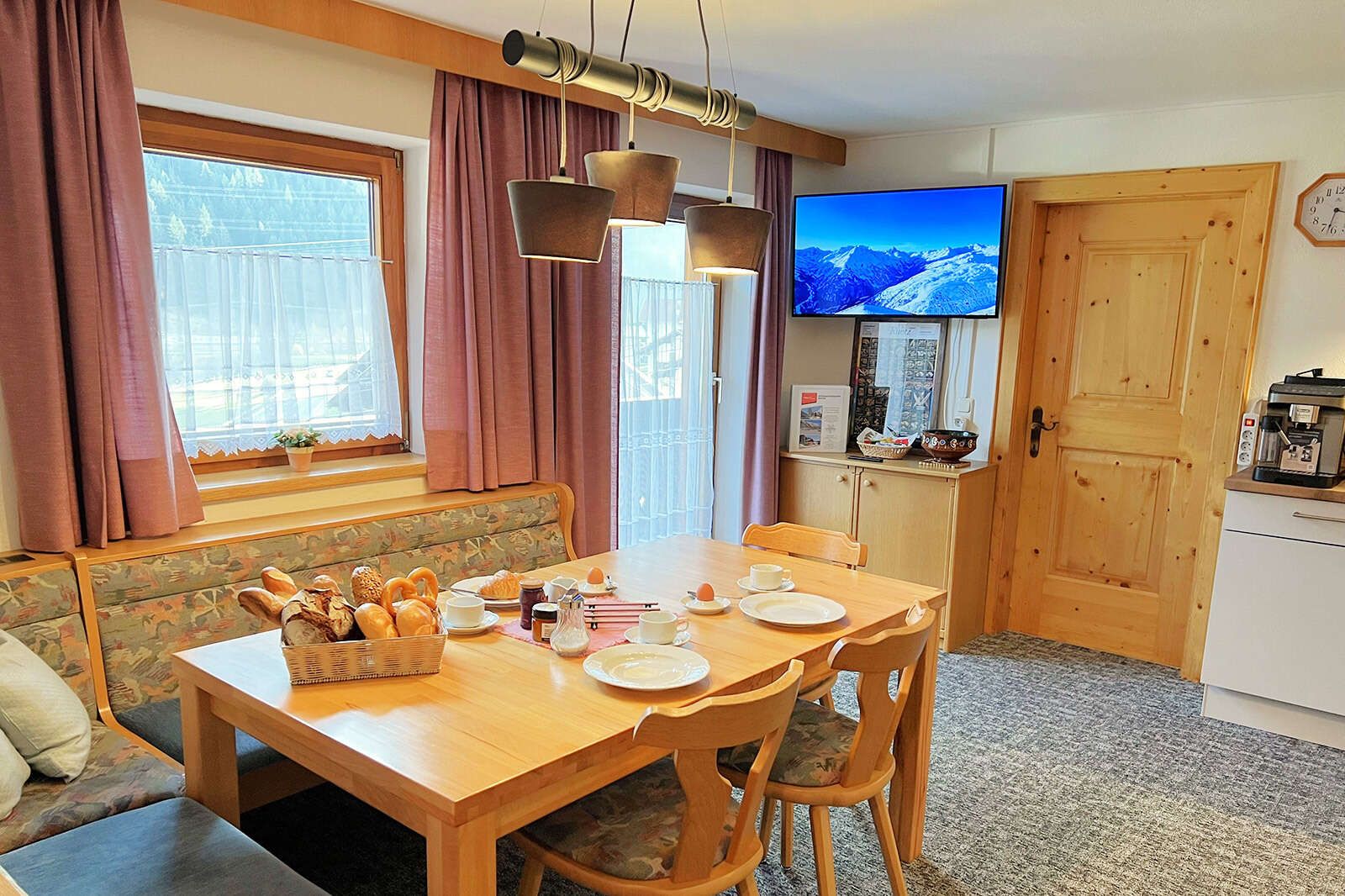 Dining table with bench in the holiday apartment for 4-6 people