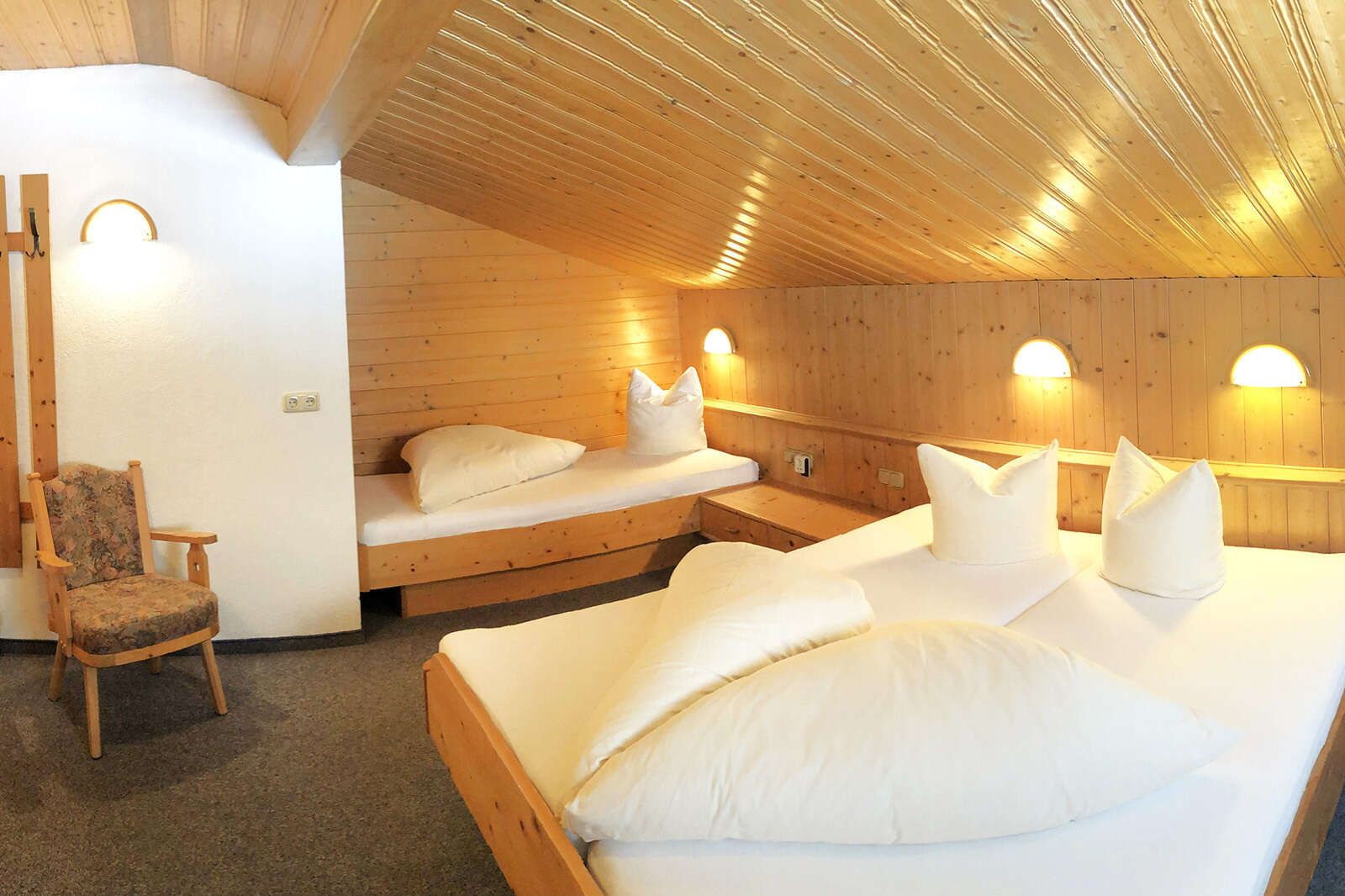 Bedroom with 3 beds in the apartment for 2 to 3 people in Tyrol